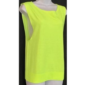 Nike Sleeveless Athletic Top Neon Yellow Training Stretch Knit- NWOT